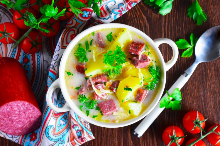 Суп куриный с плавленным сыром рецепт